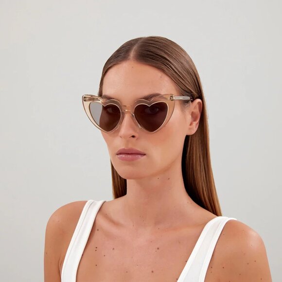 NEW SL181 LOU LOU 027 SAINT LAURENT SUNGLASSES WOMEN NUDE HEART SHAPE EYEWEAR - Picture 1 of 5